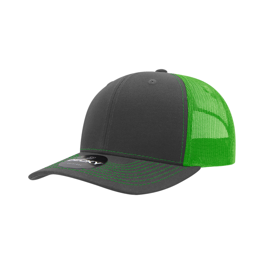 Decky 6031 6 Panel Mid Profile Structured Contra-Stitch Trucker