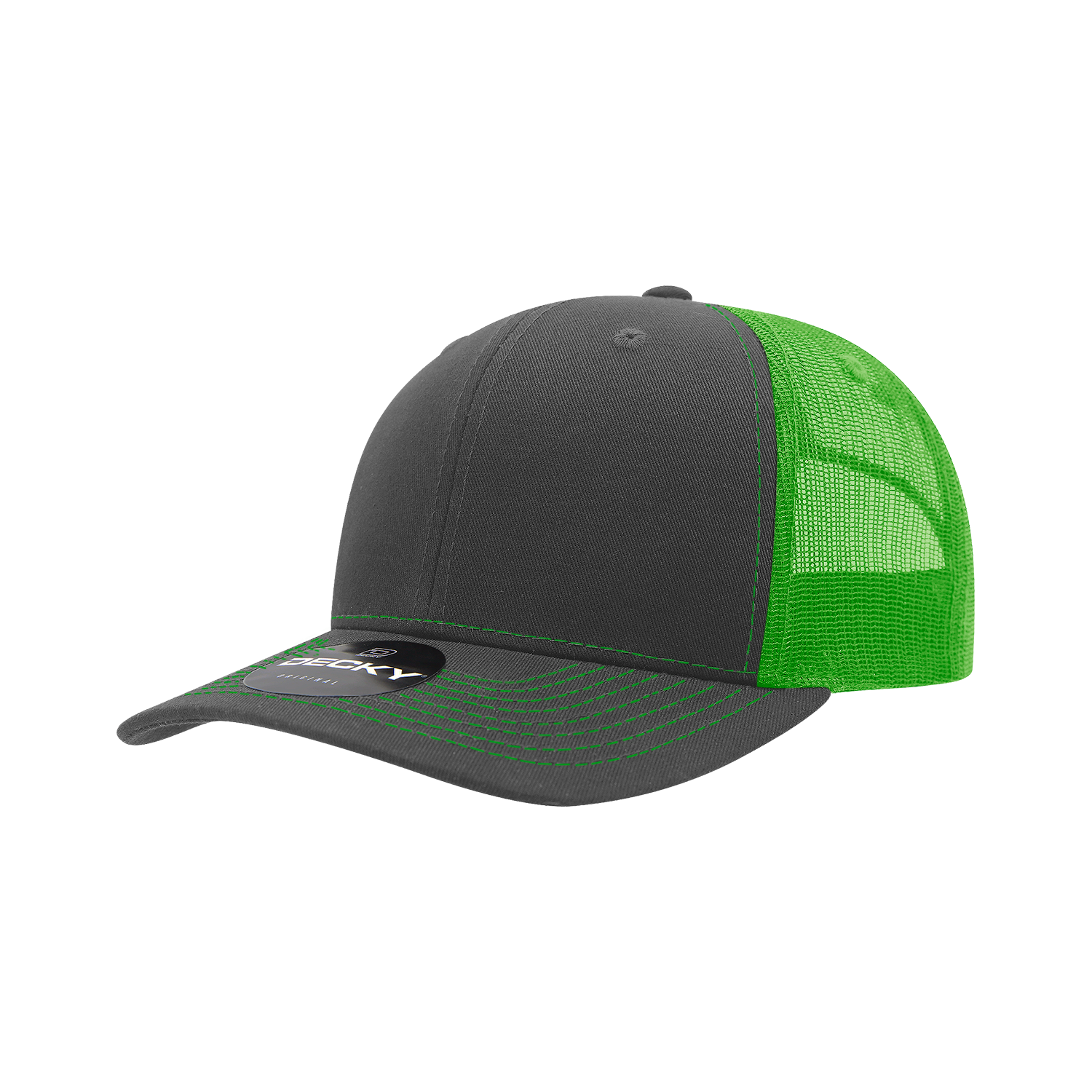 Decky 6031 6 Panel Mid Profile Structured Contra-Stitch Trucker