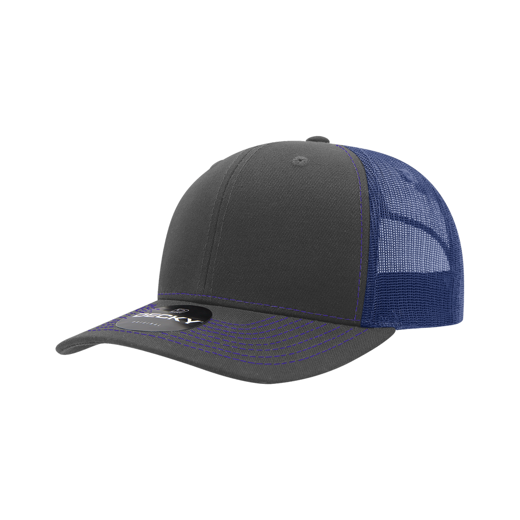 Decky 6031 6 Panel Mid Profile Structured Contra-Stitch Trucker