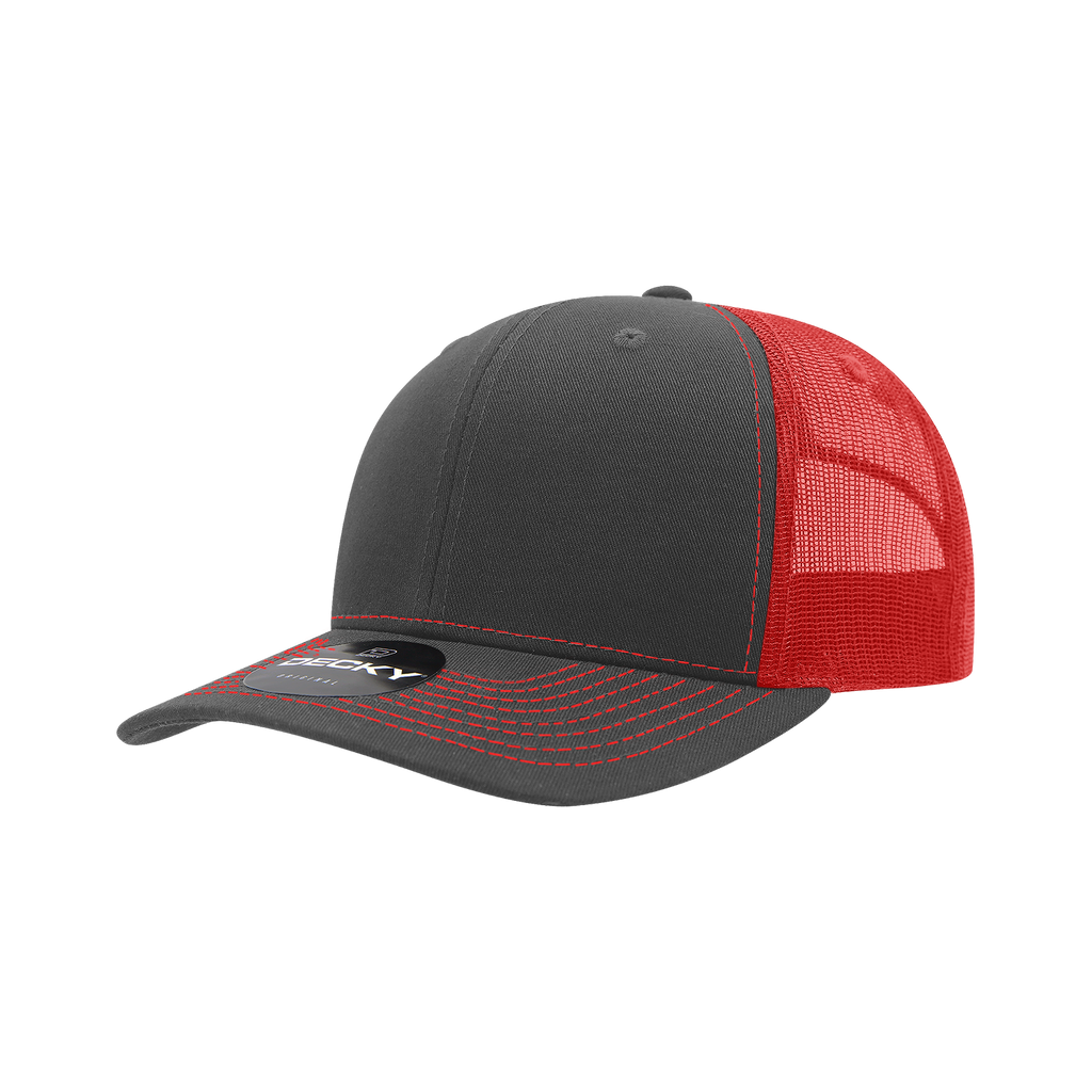 Decky 6031 6 Panel Mid Profile Structured Contra-Stitch Trucker