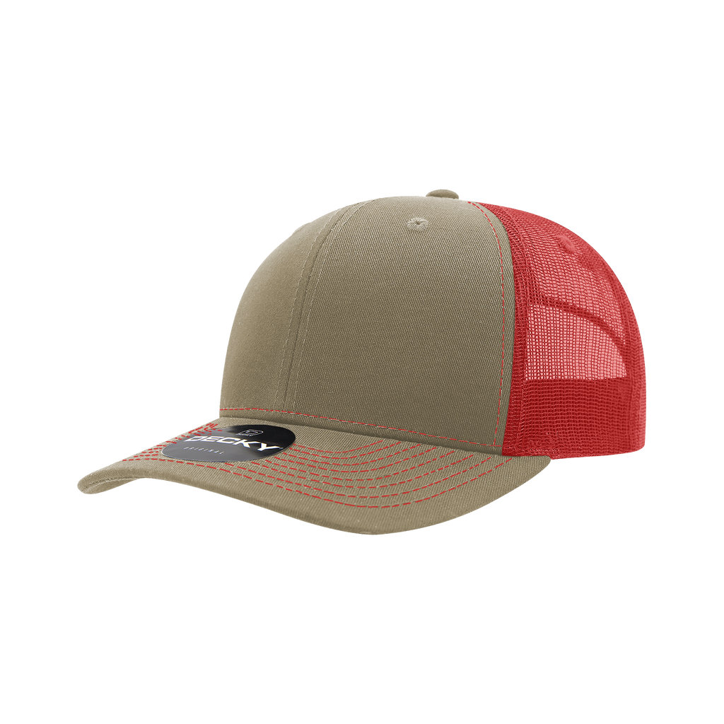 Decky 6031 6 Panel Mid Profile Structured Contra-Stitch Trucker