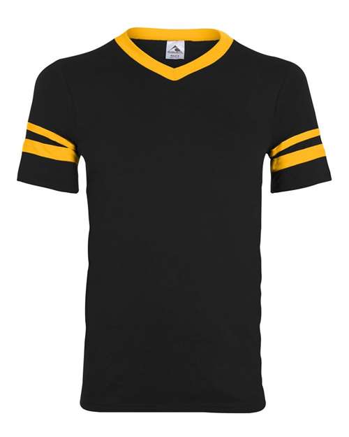 Augusta Sportswear 360 V-Neck Jersey with Striped Sleeves
