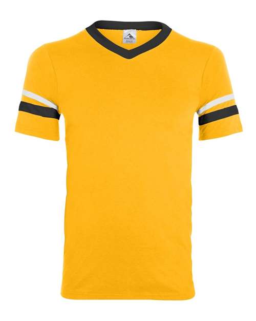 Augusta Sportswear 360 V-Neck Jersey with Striped Sleeves