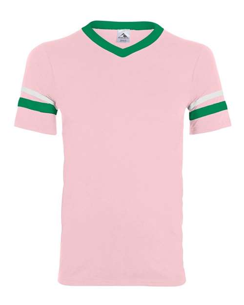 Augusta Sportswear 360 V-Neck Jersey with Striped Sleeves