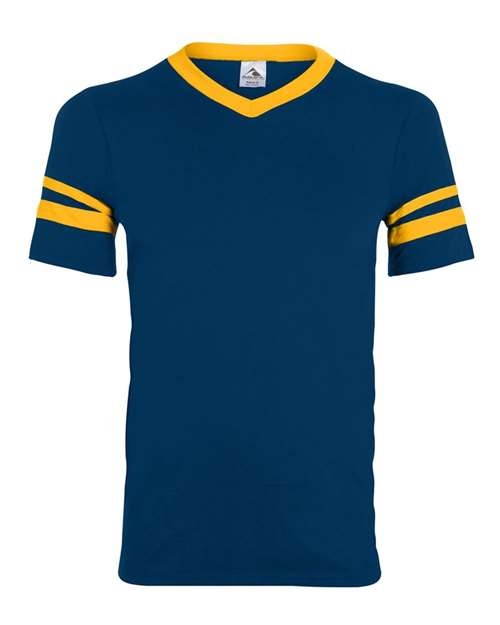 Augusta Sportswear 360 V-Neck Jersey with Striped Sleeves