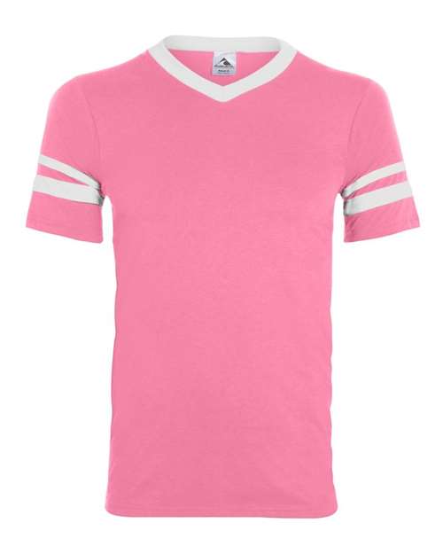 Augusta Sportswear 360 V-Neck Jersey with Striped Sleeves