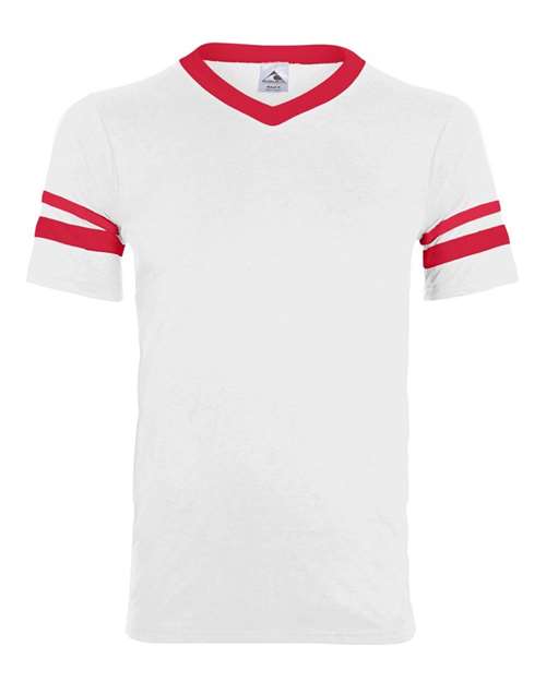 Augusta Sportswear 360 V-Neck Jersey with Striped Sleeves