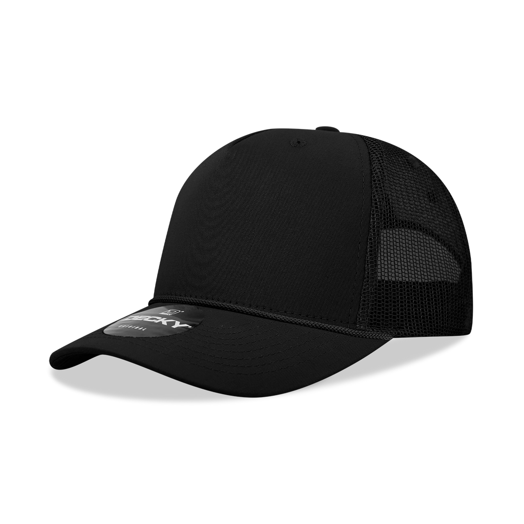 Decky 6040 5 Panel Mid Profile Structured Cotton/Poly Blend Trucker w/Rope