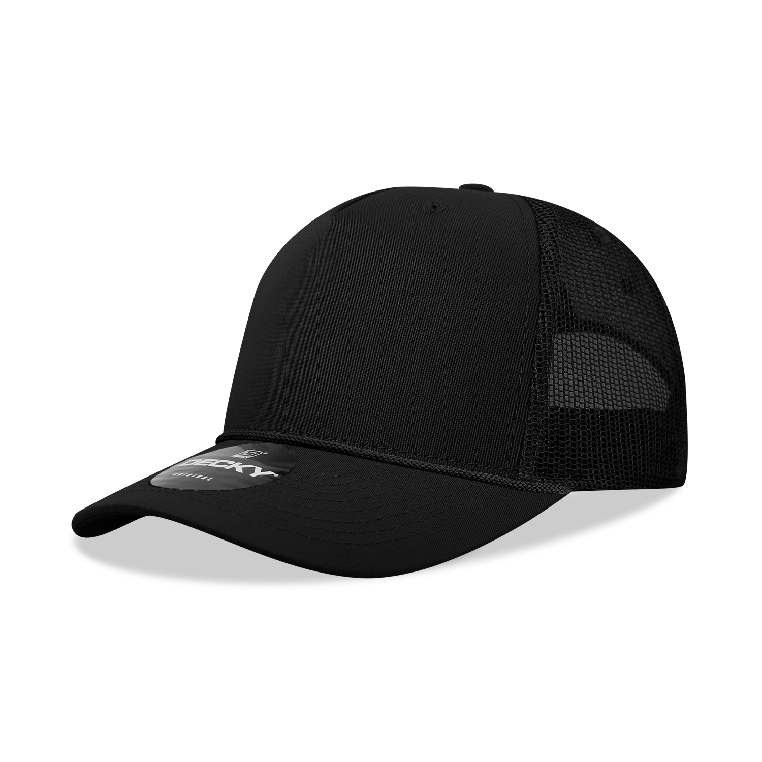 Decky 6040 5 Panel Mid Profile Structured Cotton/Poly Blend Trucker w/Rope