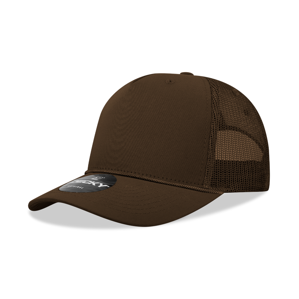 Decky 6040 5 Panel Mid Profile Structured Cotton/Poly Blend Trucker w/Rope