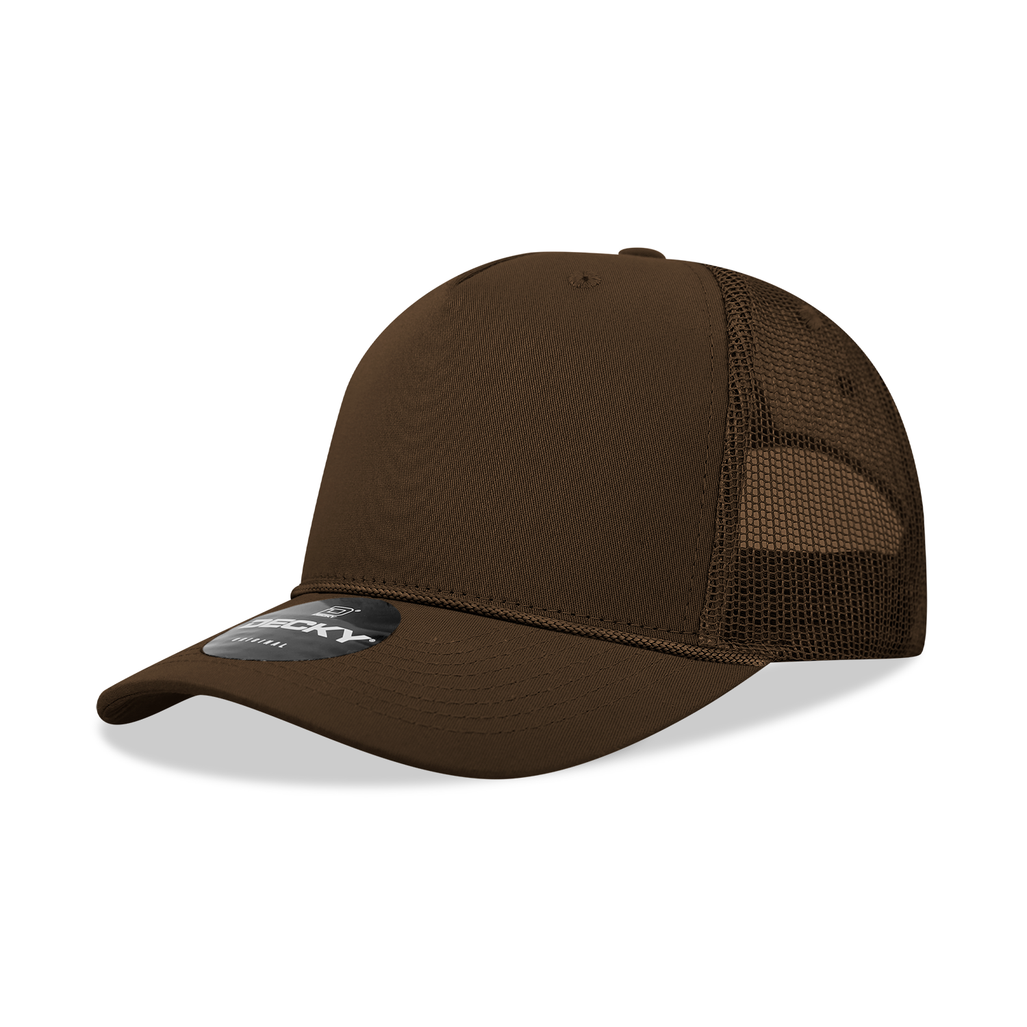 Decky 6040 5 Panel Mid Profile Structured Cotton/Poly Blend Trucker w/Rope