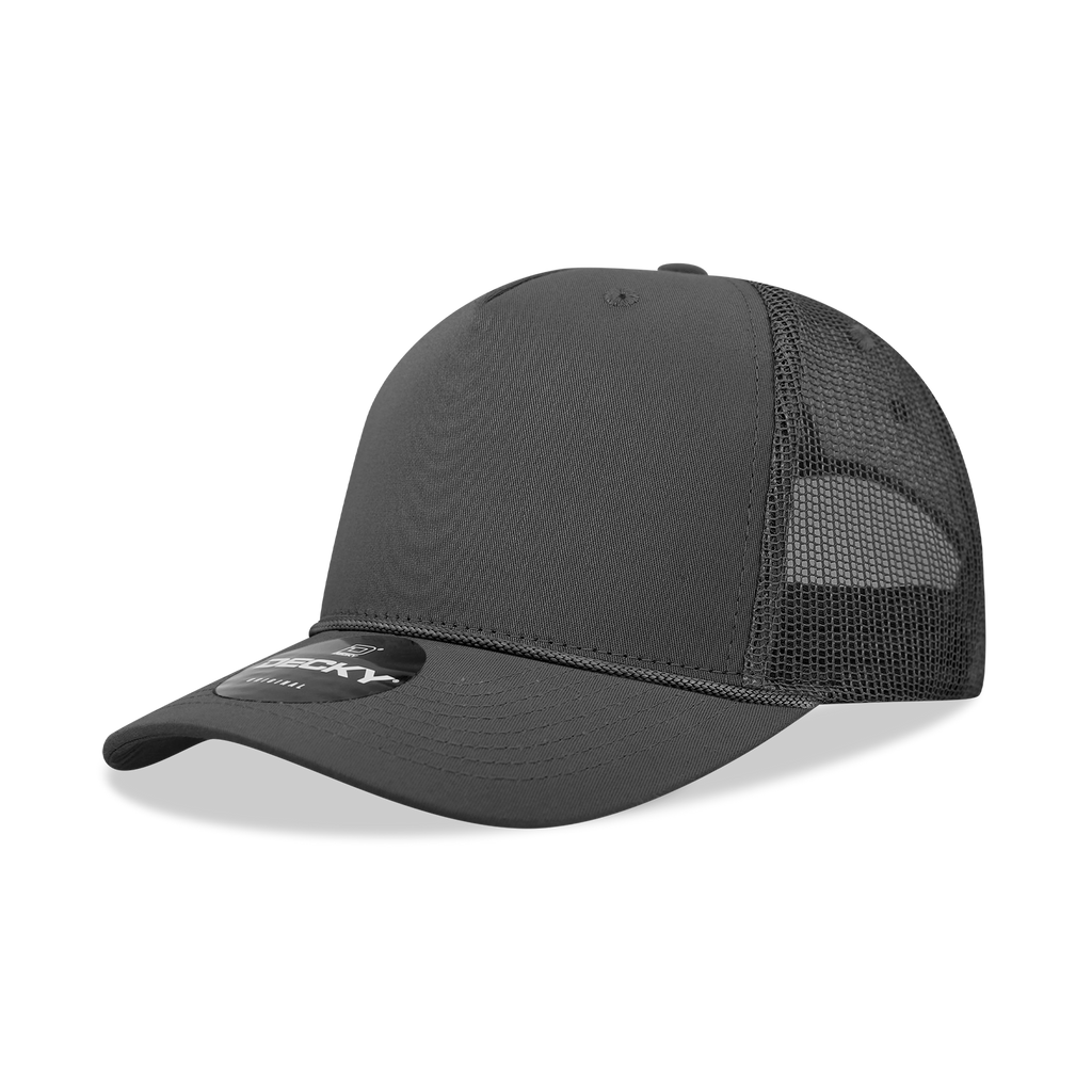 Decky 6040 5 Panel Mid Profile Structured Cotton/Poly Blend Trucker w/Rope