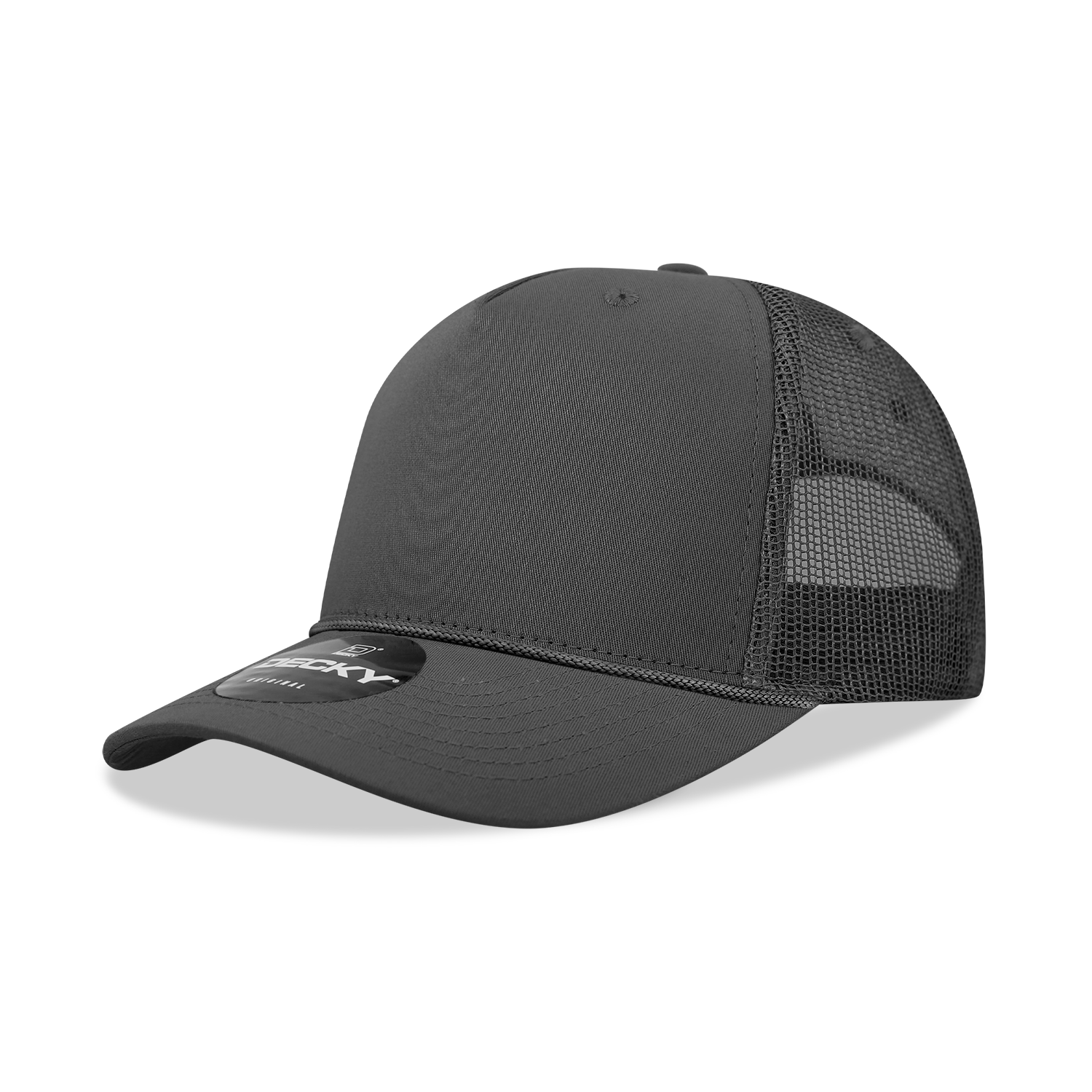 Decky 6040 5 Panel Mid Profile Structured Cotton/Poly Blend Trucker w/Rope