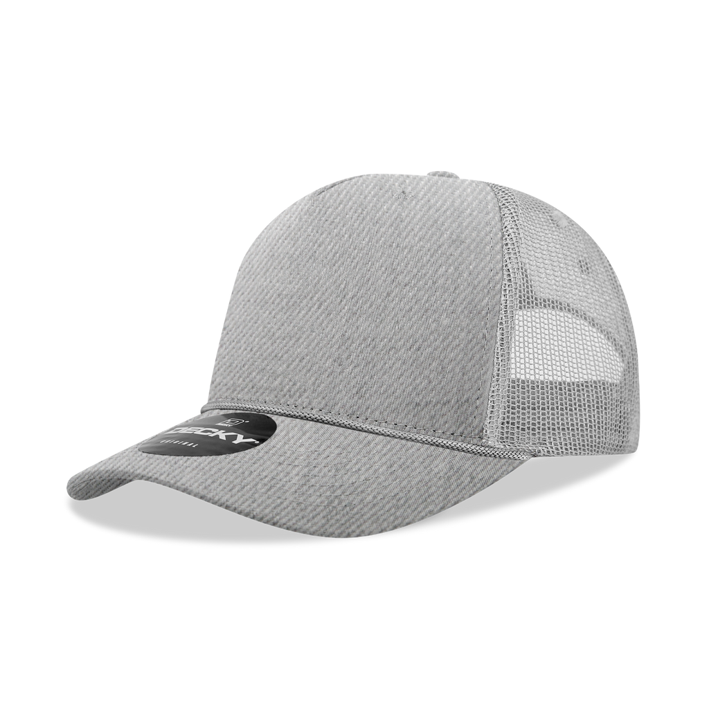 Decky 6040 5 Panel Mid Profile Structured Cotton/Poly Blend Trucker w/Rope