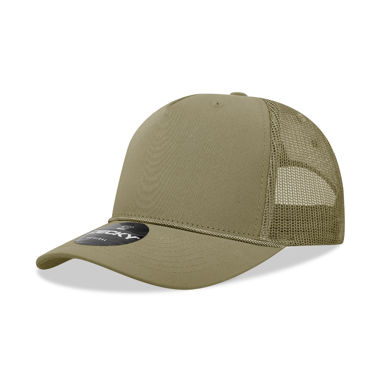 Decky 6040 5 Panel Mid Profile Structured Cotton/Poly Blend Trucker w/Rope