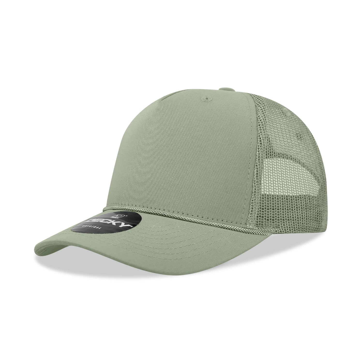 Decky 6040 5 Panel Mid Profile Structured Cotton/Poly Blend Trucker w/Rope