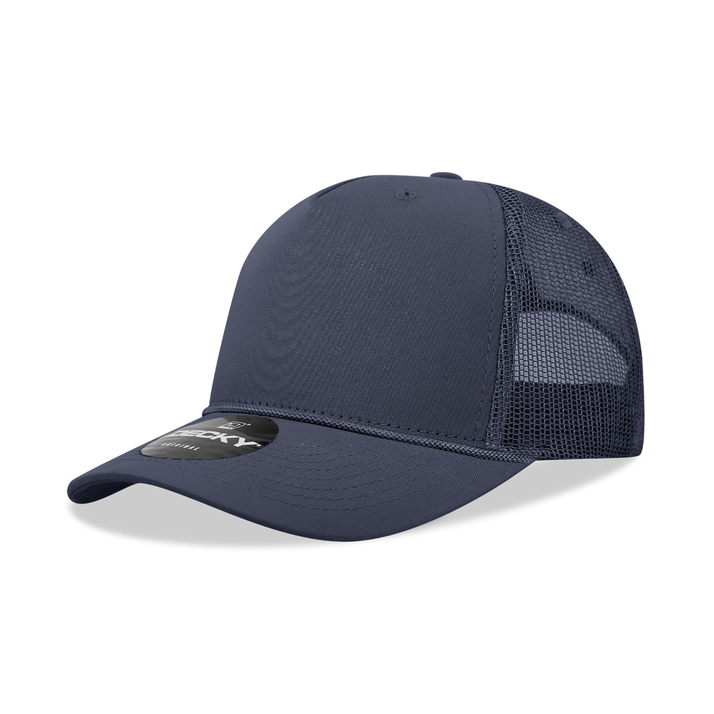 Decky 6040 5 Panel Mid Profile Structured Cotton/Poly Blend Trucker w/Rope
