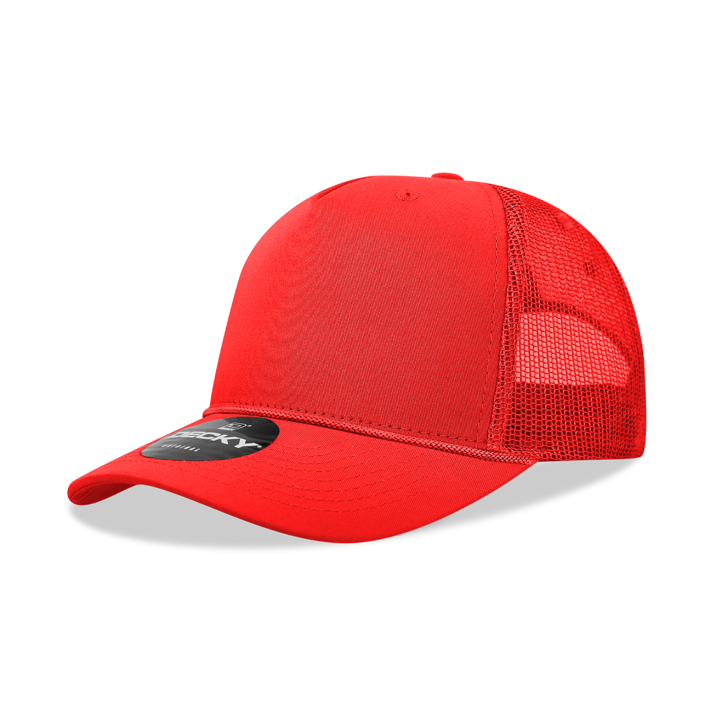 Decky 6040 5 Panel Mid Profile Structured Cotton/Poly Blend Trucker w/Rope