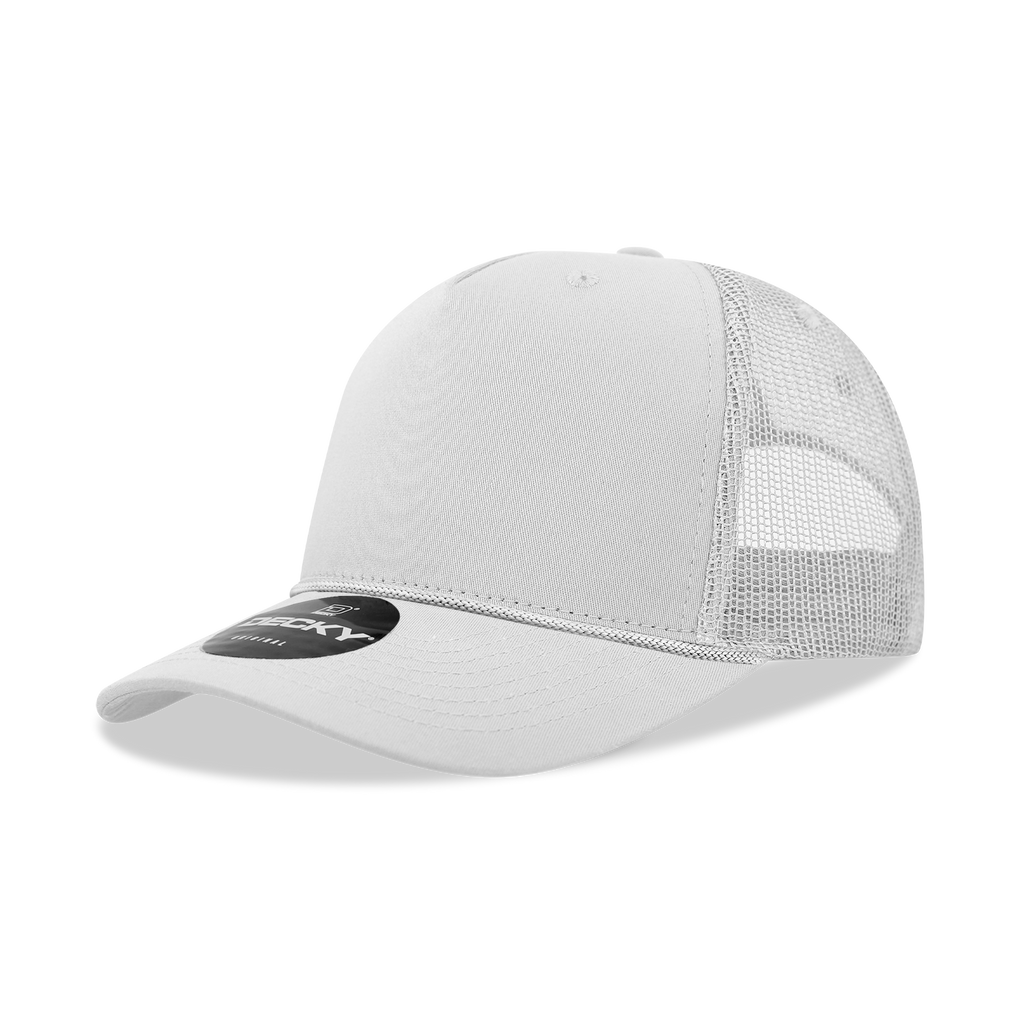 Decky 6040 5 Panel Mid Profile Structured Cotton/Poly Blend Trucker w/Rope