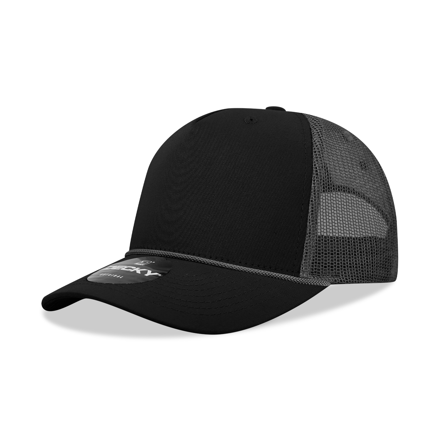 Decky 6040 5 Panel Mid Profile Structured Cotton/Poly Blend Trucker w/Rope