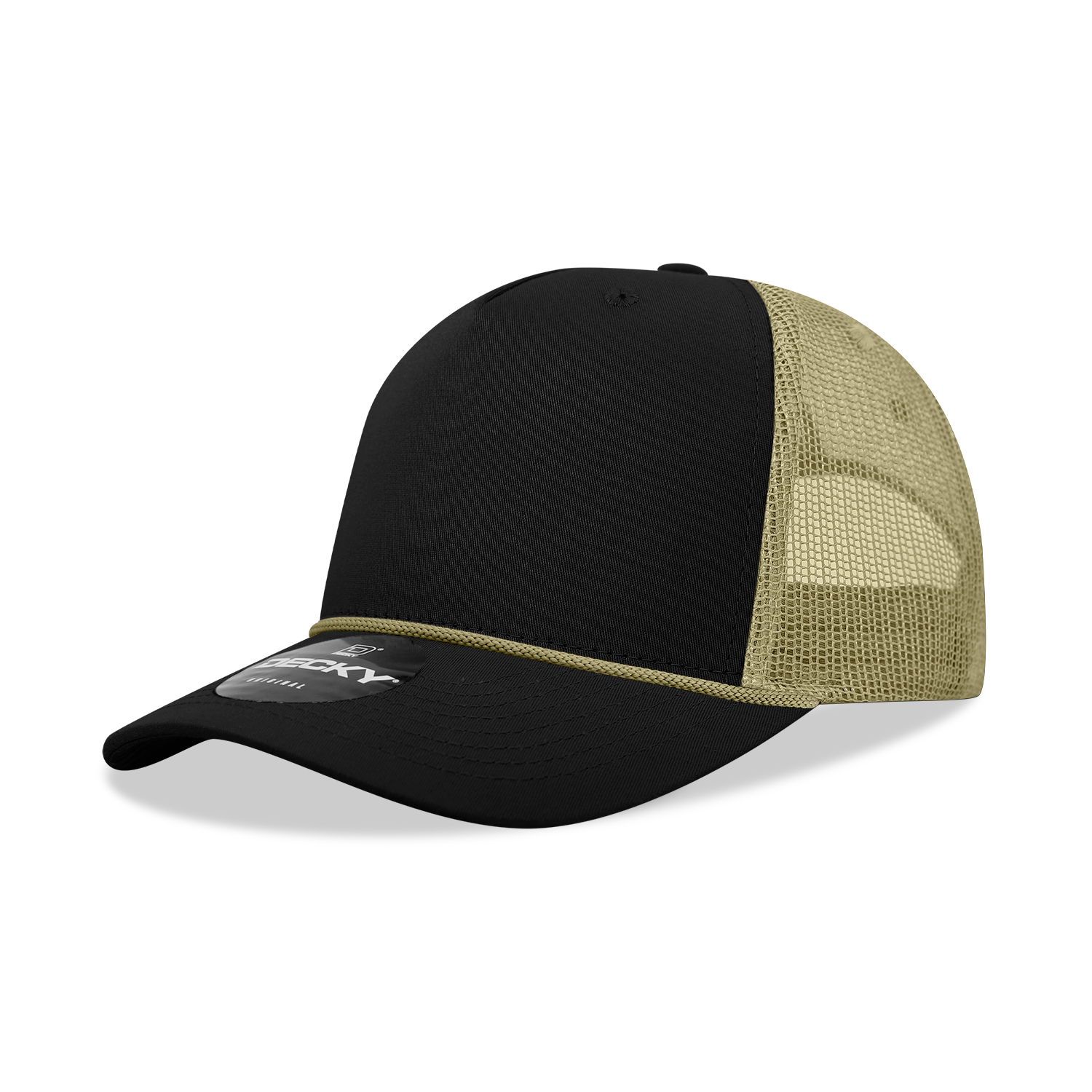 Decky 6040 5 Panel Mid Profile Structured Cotton/Poly Blend Trucker w/Rope
