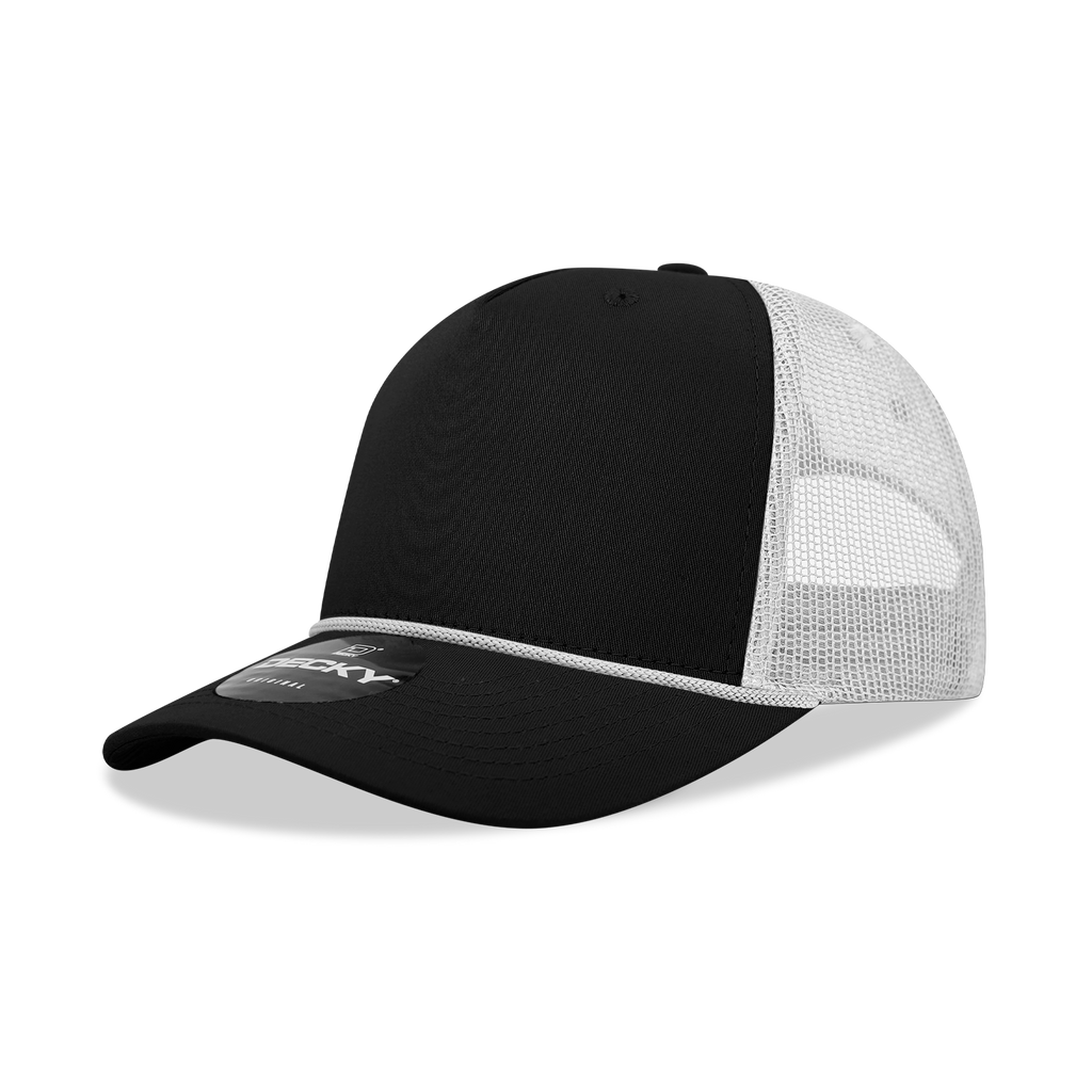 Decky 6040 5 Panel Mid Profile Structured Cotton/Poly Blend Trucker w/Rope