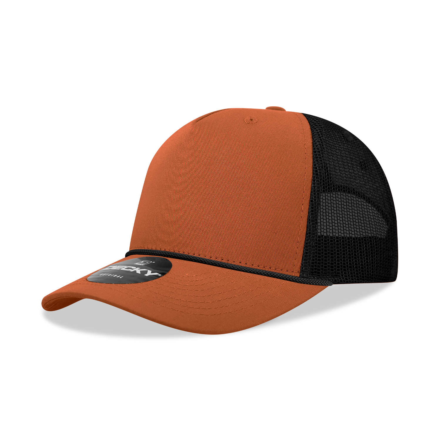 Decky 6040 5 Panel Mid Profile Structured Cotton/Poly Blend Trucker w/Rope