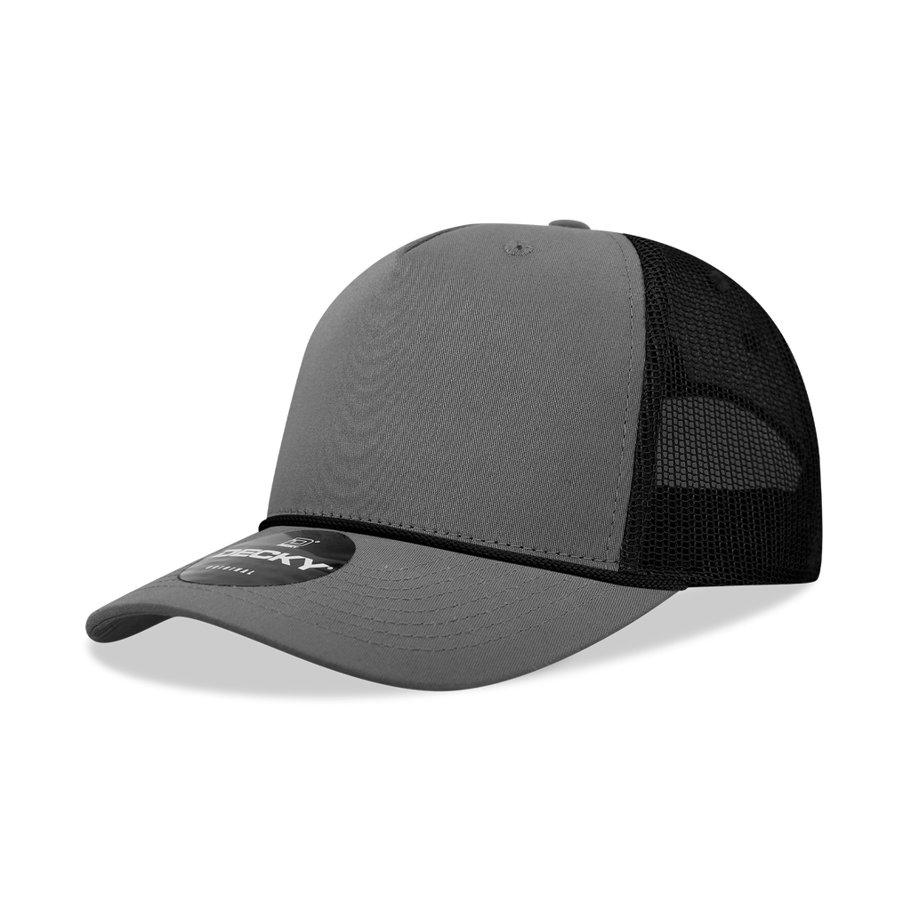 Decky 6040 5 Panel Mid Profile Structured Cotton/Poly Blend Trucker w/Rope