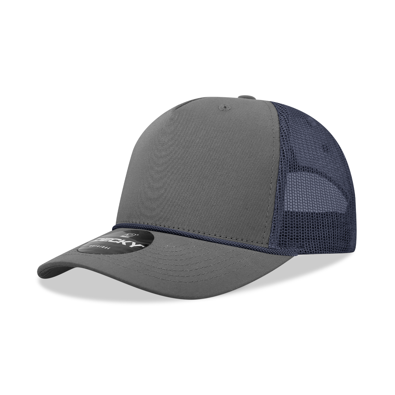Decky 6040 5 Panel Mid Profile Structured Cotton/Poly Blend Trucker w/Rope