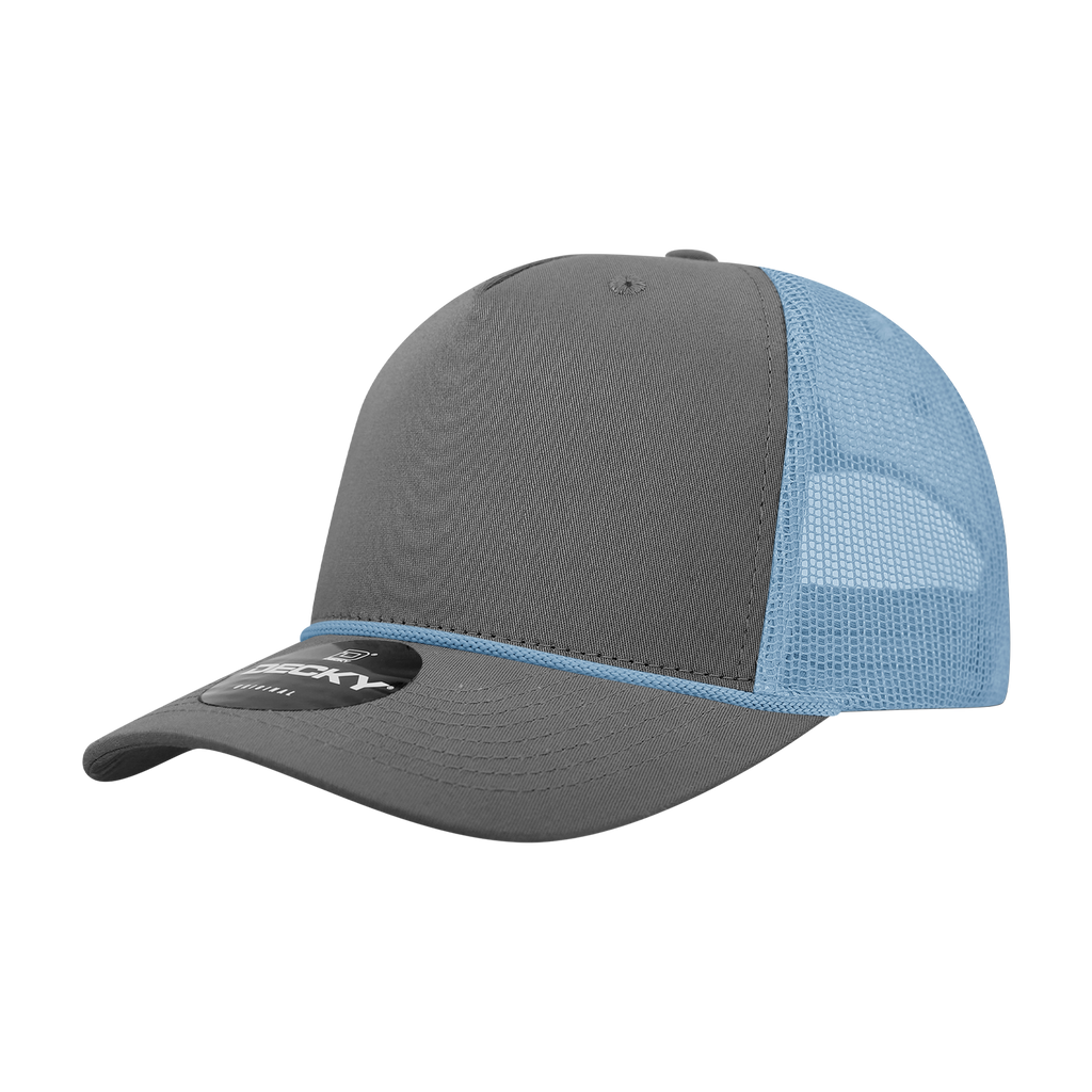 Decky 6040 5 Panel Mid Profile Structured Cotton/Poly Blend Trucker w/Rope
