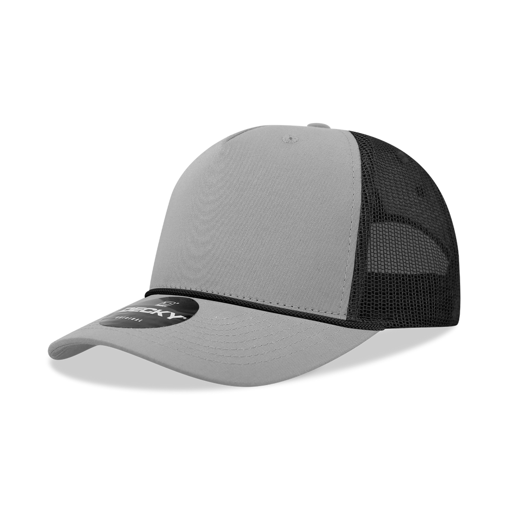 Decky 6040 5 Panel Mid Profile Structured Cotton/Poly Blend Trucker w/Rope