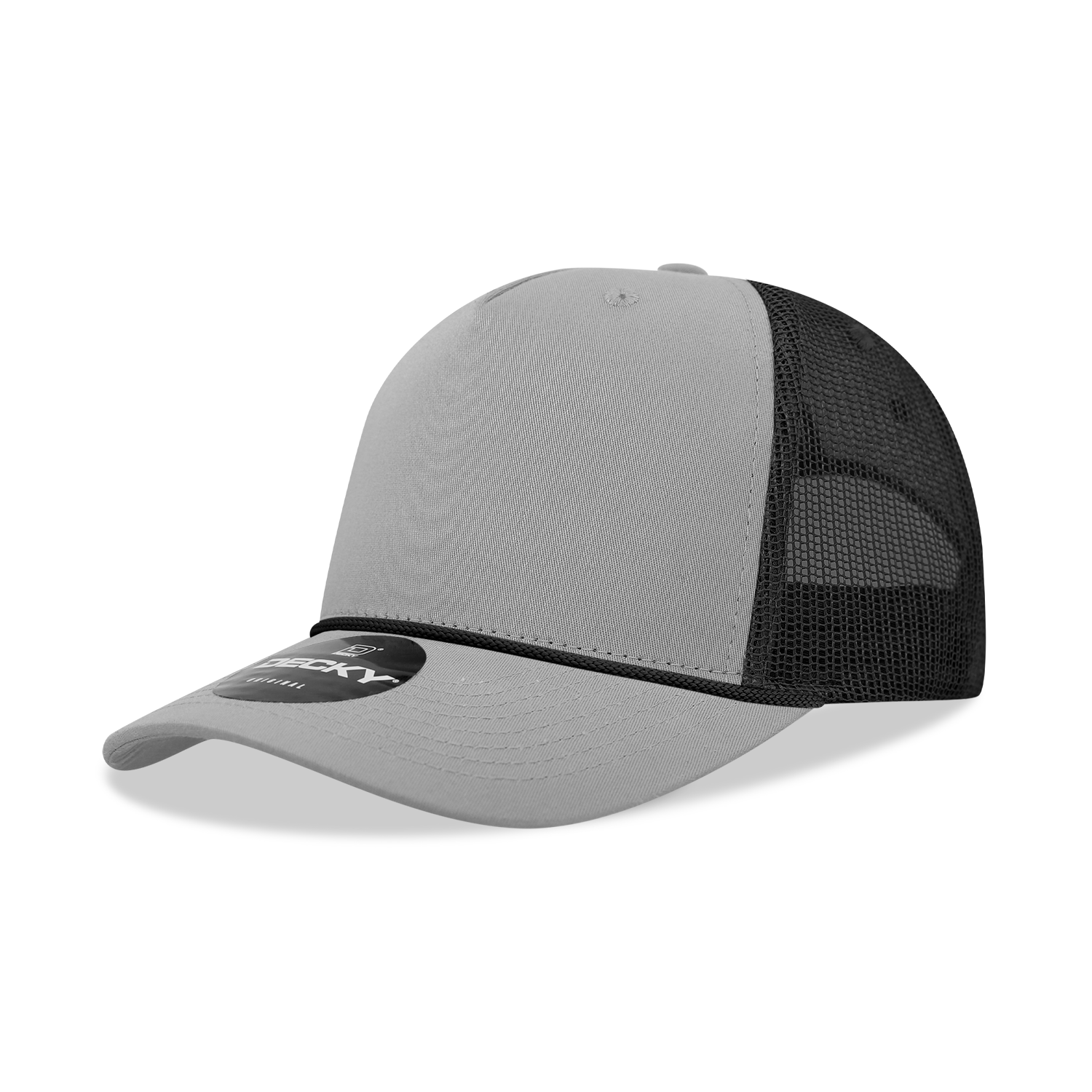 Decky 6040 5 Panel Mid Profile Structured Cotton/Poly Blend Trucker w/Rope