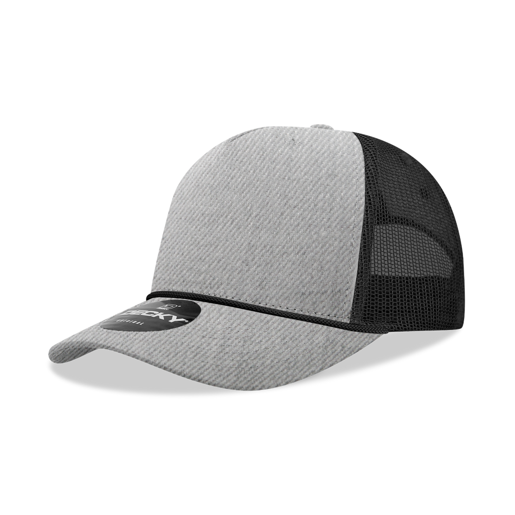 Decky 6040 5 Panel Mid Profile Structured Cotton/Poly Blend Trucker w/Rope