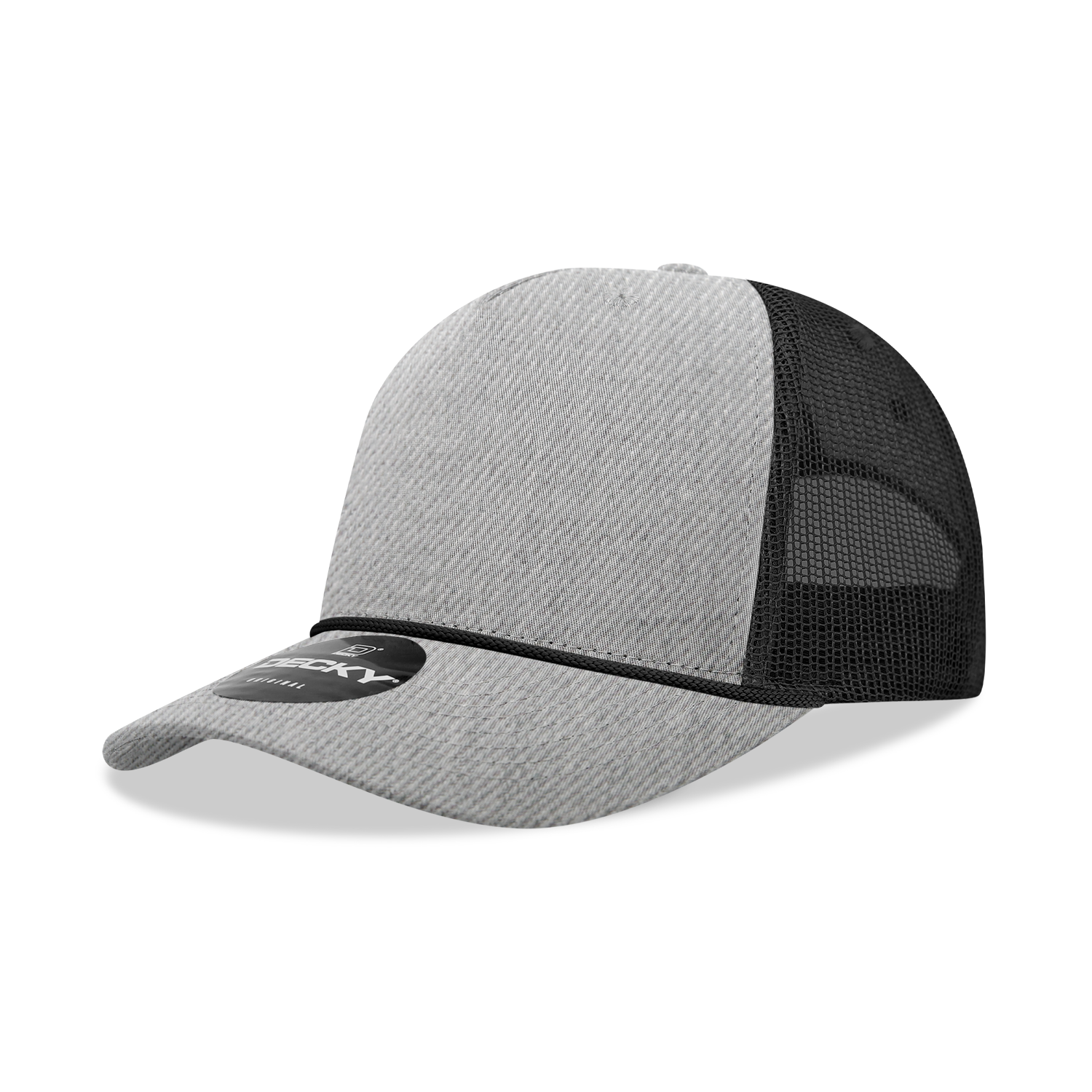Decky 6040 5 Panel Mid Profile Structured Cotton/Poly Blend Trucker w/Rope
