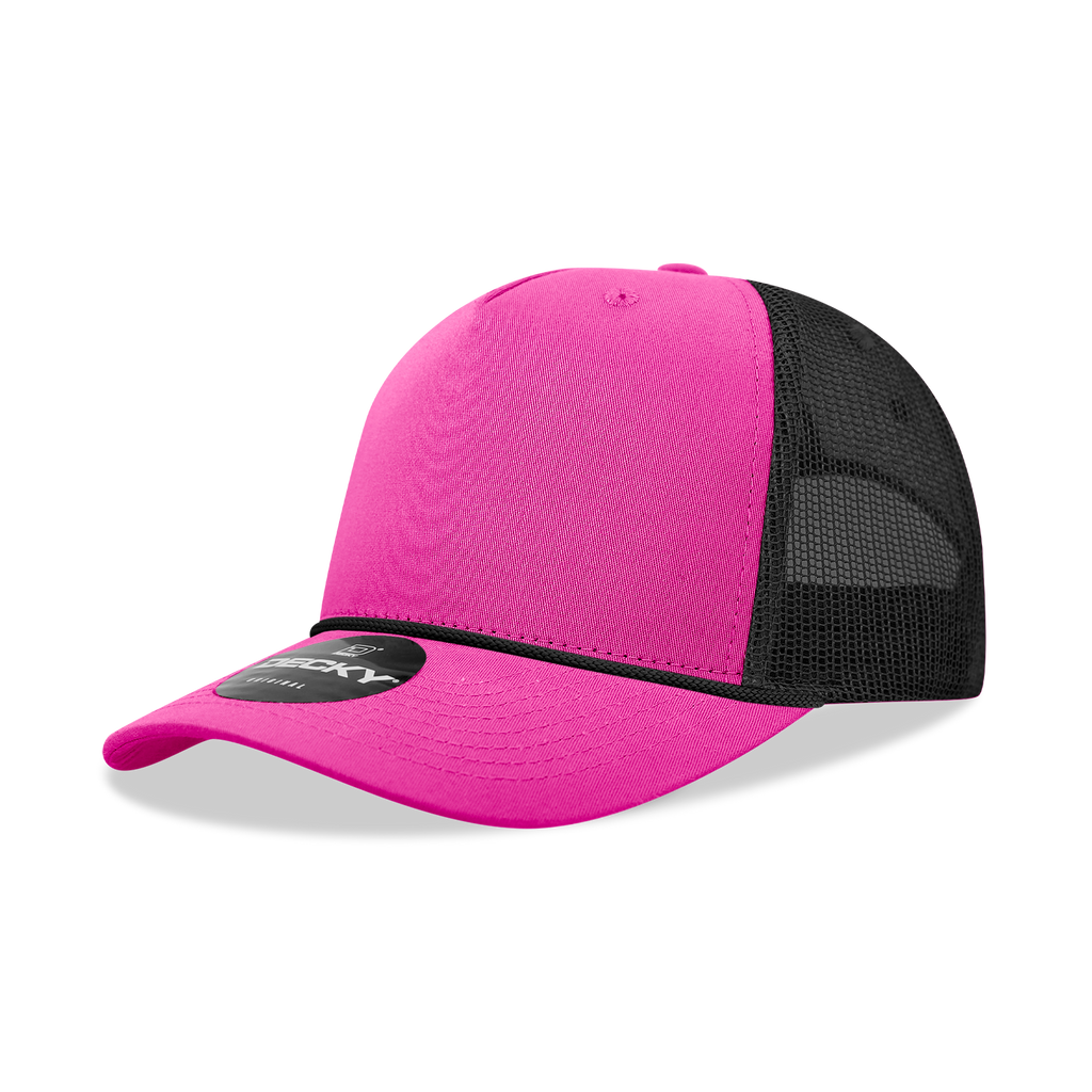Decky 6040 5 Panel Mid Profile Structured Cotton/Poly Blend Trucker w/Rope