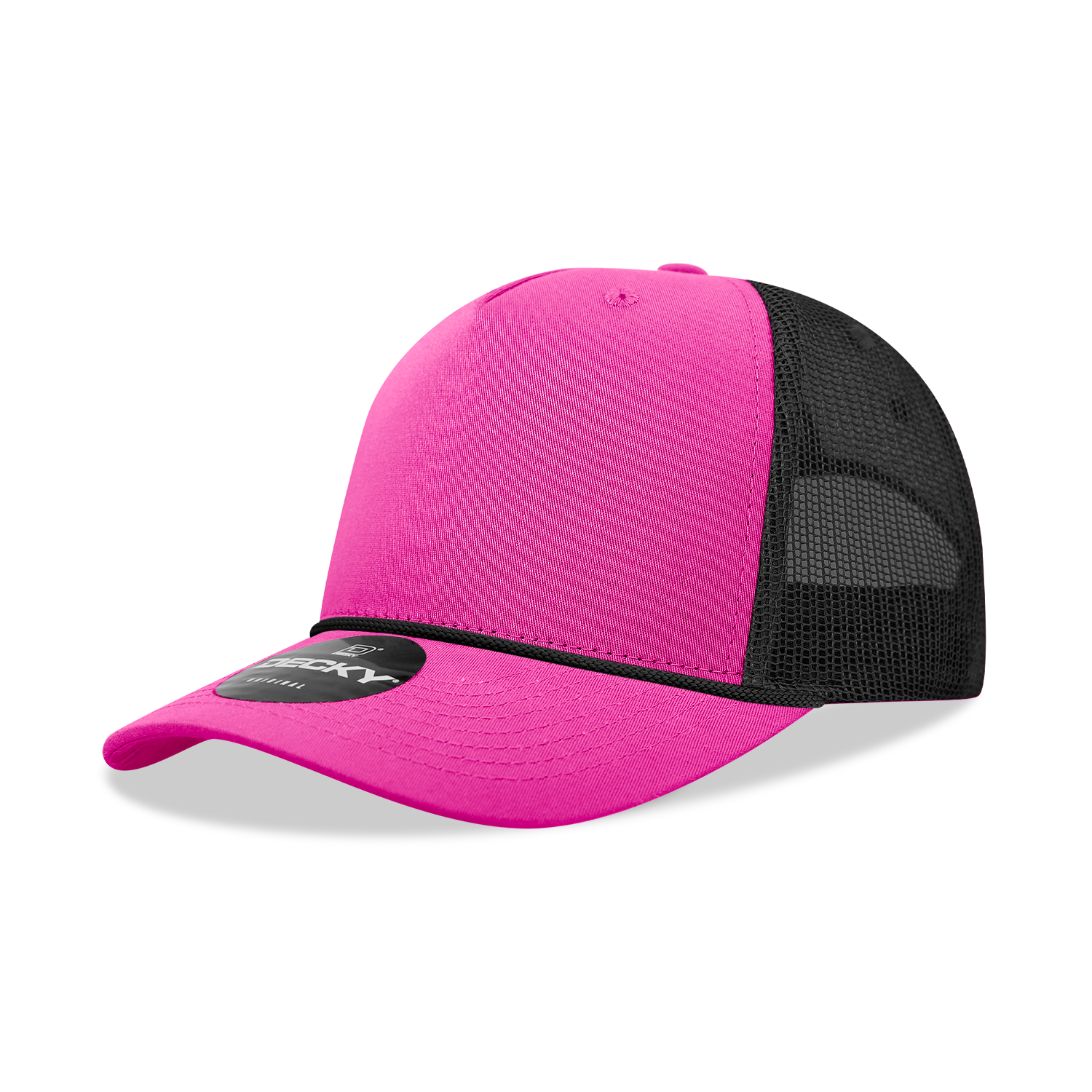 Decky 6040 5 Panel Mid Profile Structured Cotton/Poly Blend Trucker w/Rope