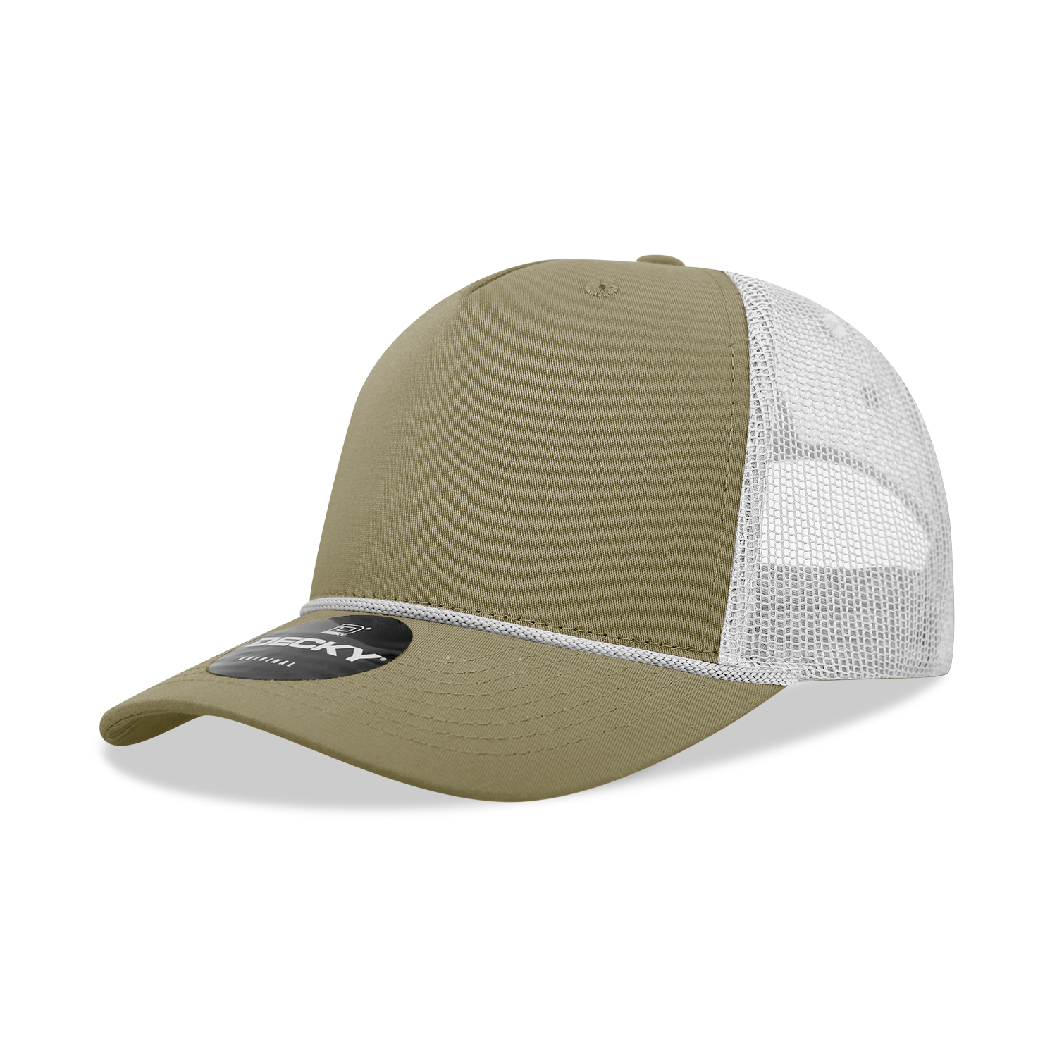 Decky 6040 5 Panel Mid Profile Structured Cotton/Poly Blend Trucker w/Rope