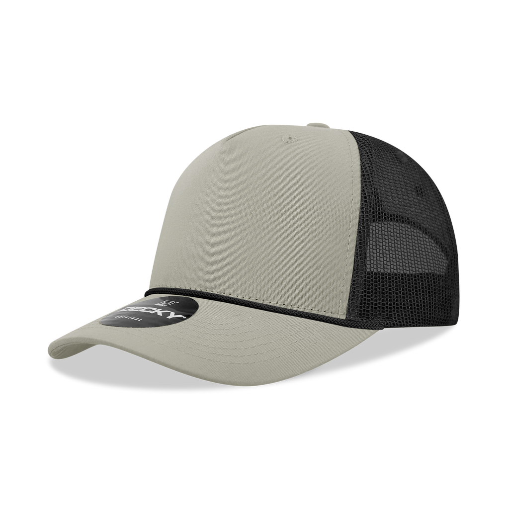 Decky 6040 5 Panel Mid Profile Structured Cotton/Poly Blend Trucker w/Rope