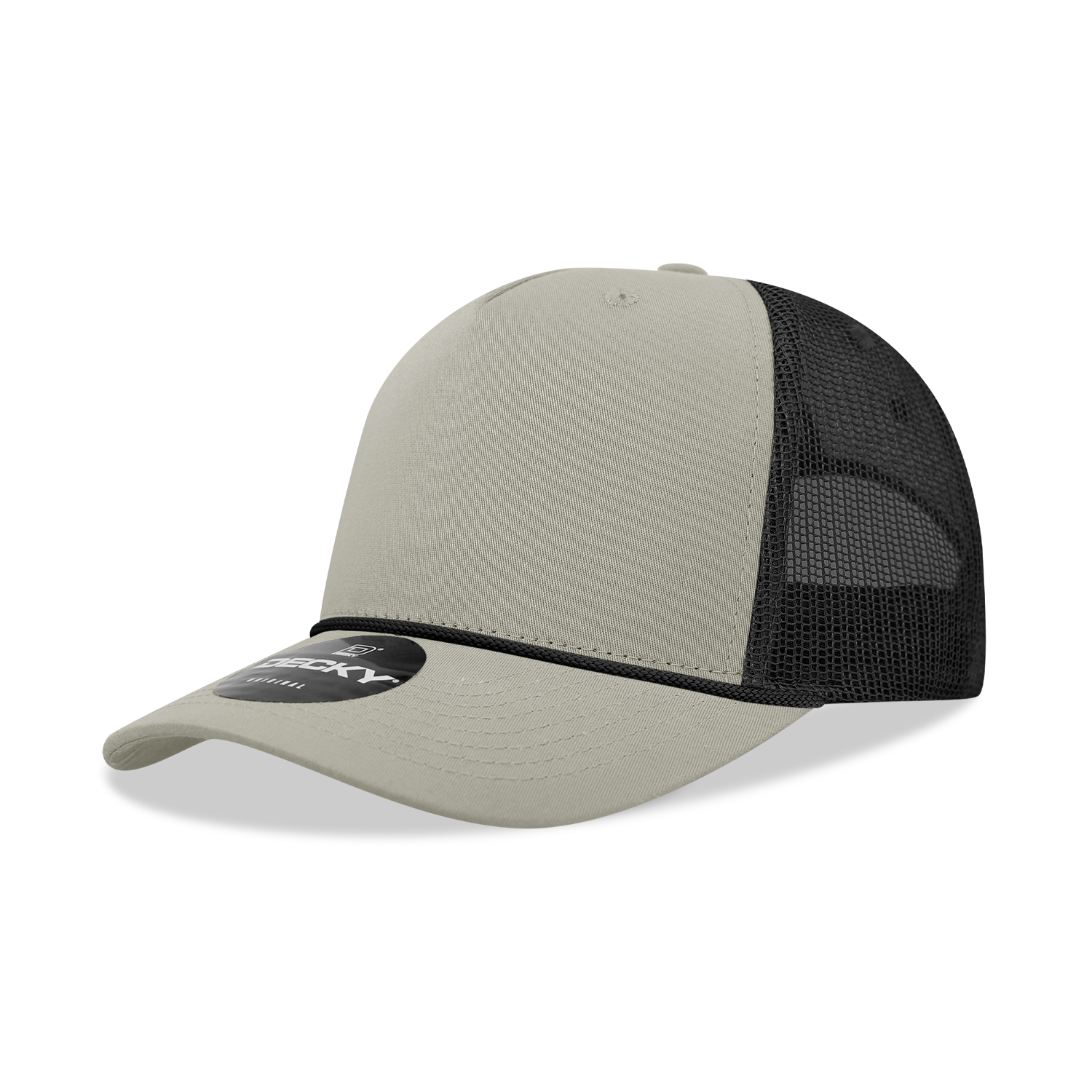Decky 6040 5 Panel Mid Profile Structured Cotton/Poly Blend Trucker w/Rope