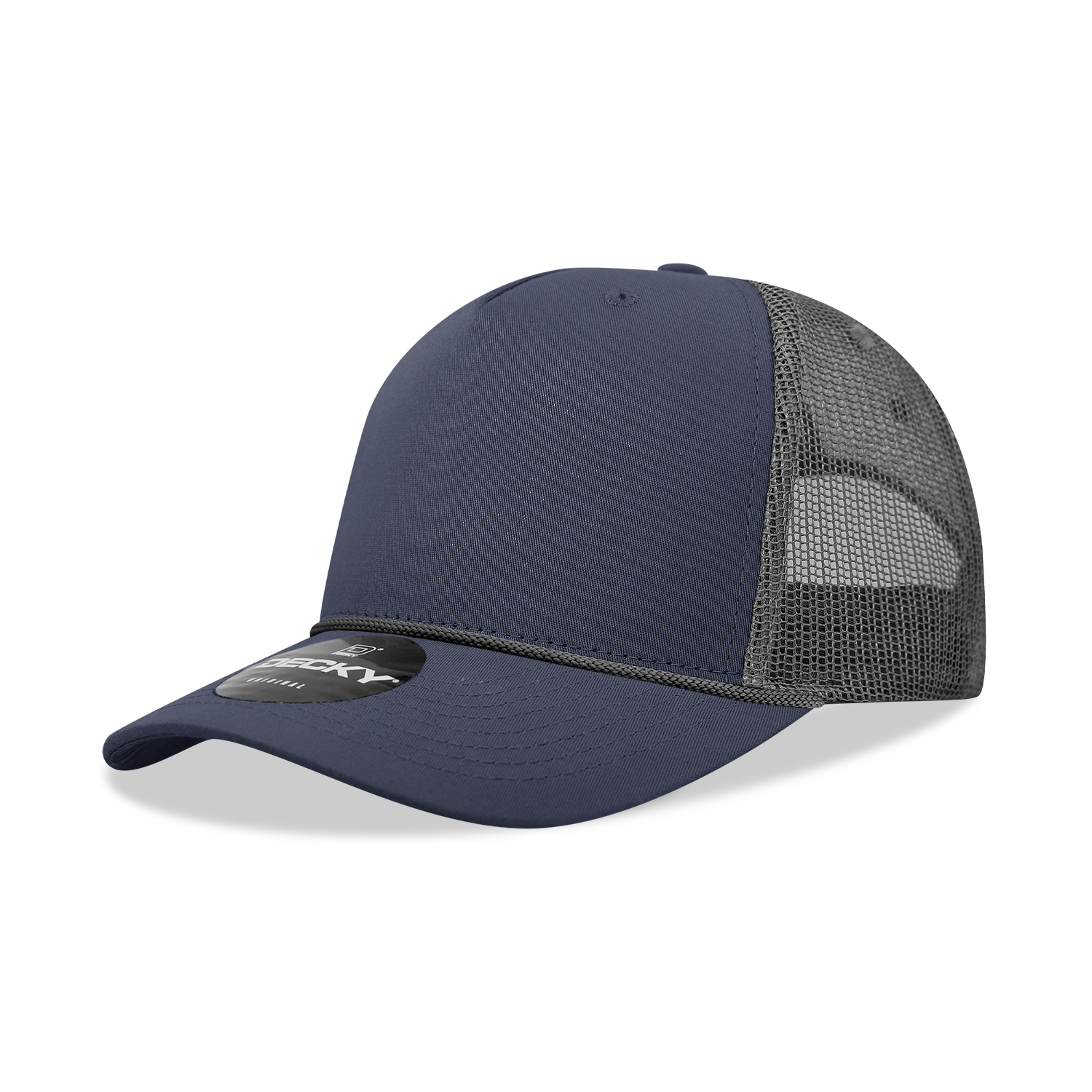 Decky 6040 5 Panel Mid Profile Structured Cotton/Poly Blend Trucker w/Rope