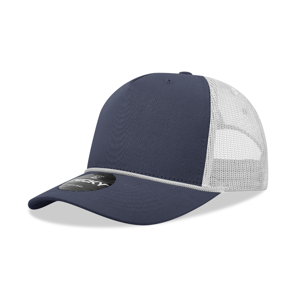 Decky 6040 5 Panel Mid Profile Structured Cotton/Poly Blend Trucker w/Rope