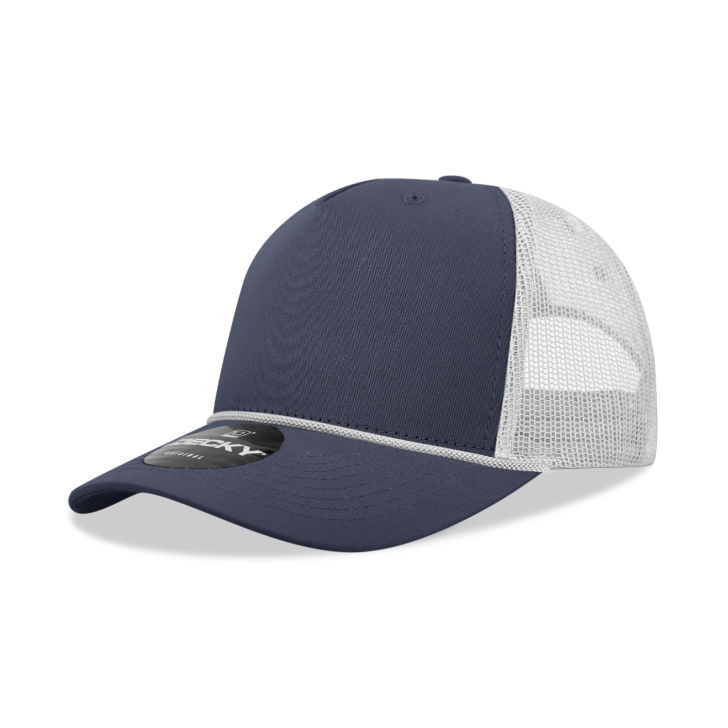 Decky 6040 5 Panel Mid Profile Structured Cotton/Poly Blend Trucker w/Rope
