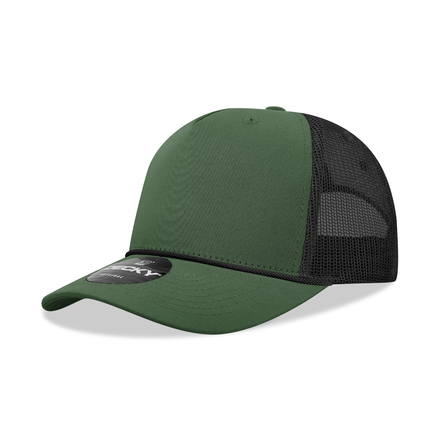 Decky 6040 5 Panel Mid Profile Structured Cotton/Poly Blend Trucker w/Rope