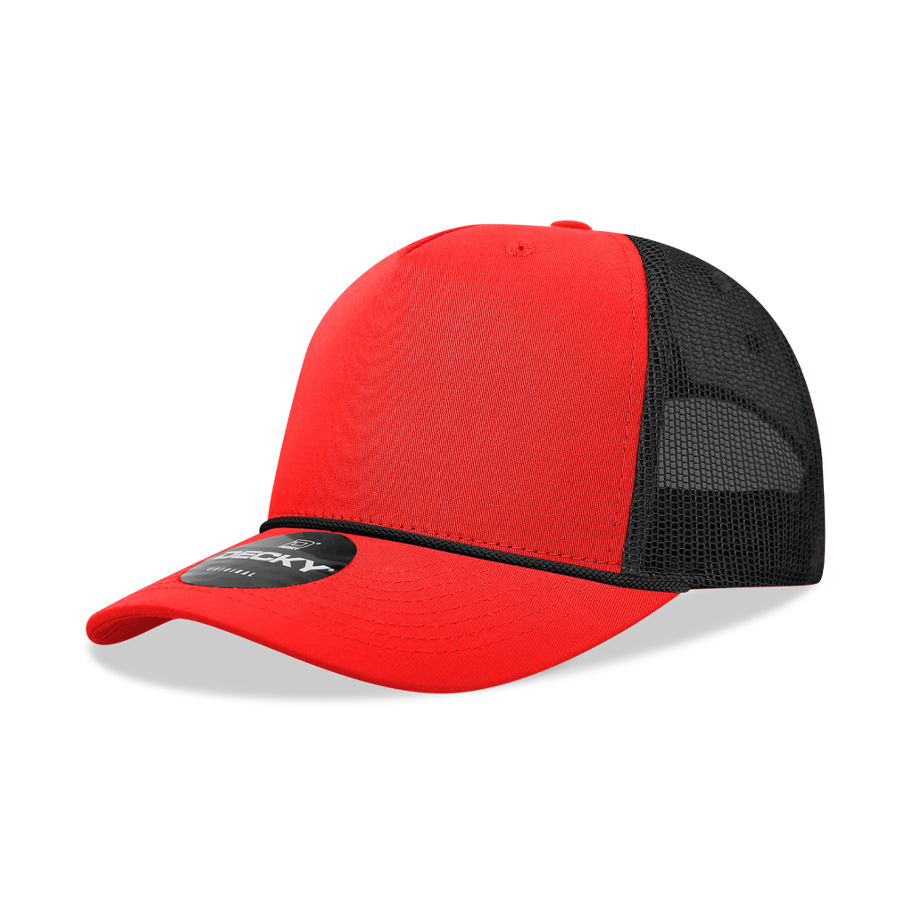 Decky 6040 5 Panel Mid Profile Structured Cotton/Poly Blend Trucker w/Rope