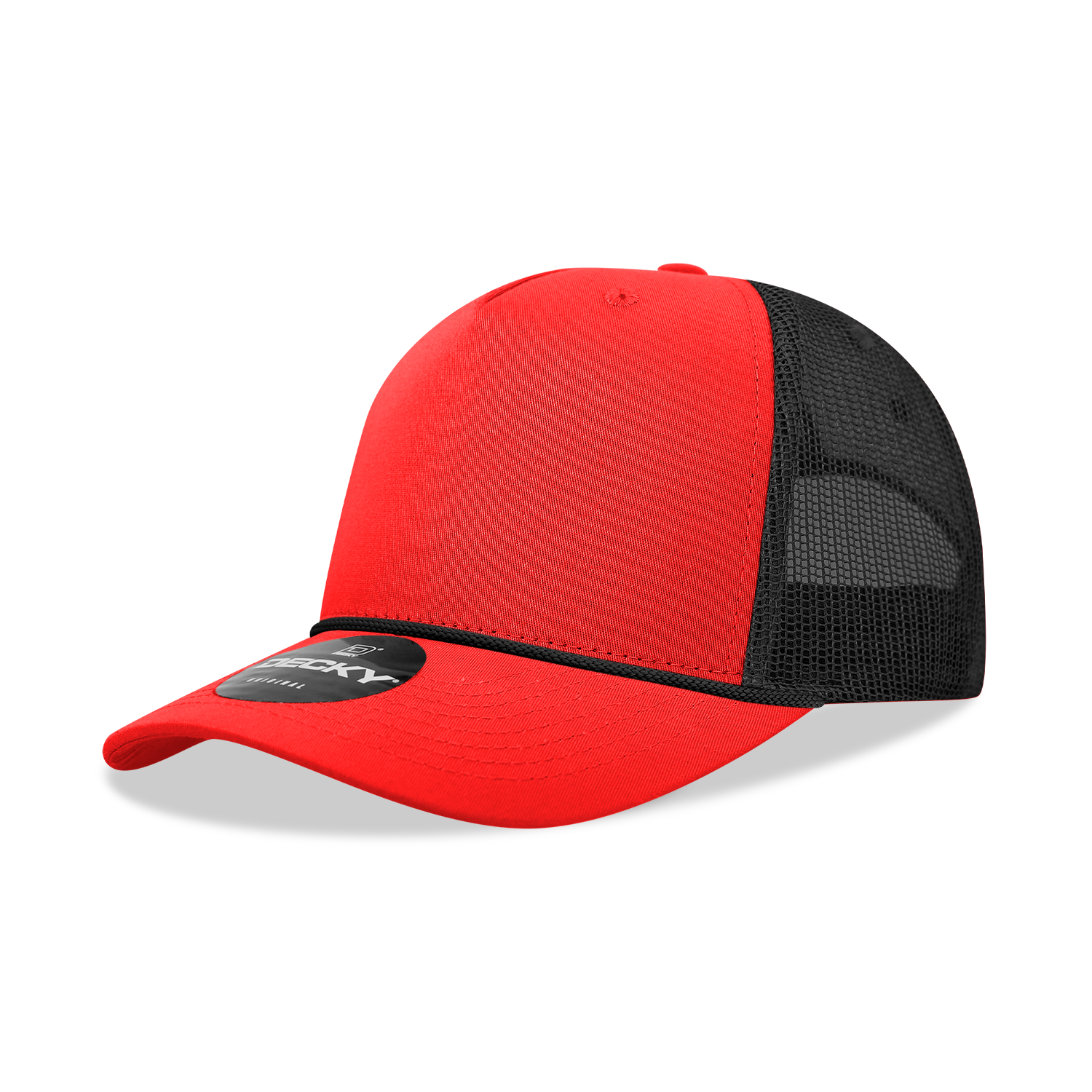 Decky 6040 5 Panel Mid Profile Structured Cotton/Poly Blend Trucker w/Rope