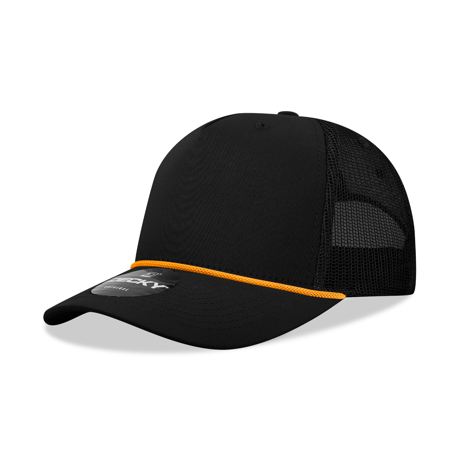Decky 6040 5 Panel Mid Profile Structured Cotton/Poly Blend Trucker w/Rope