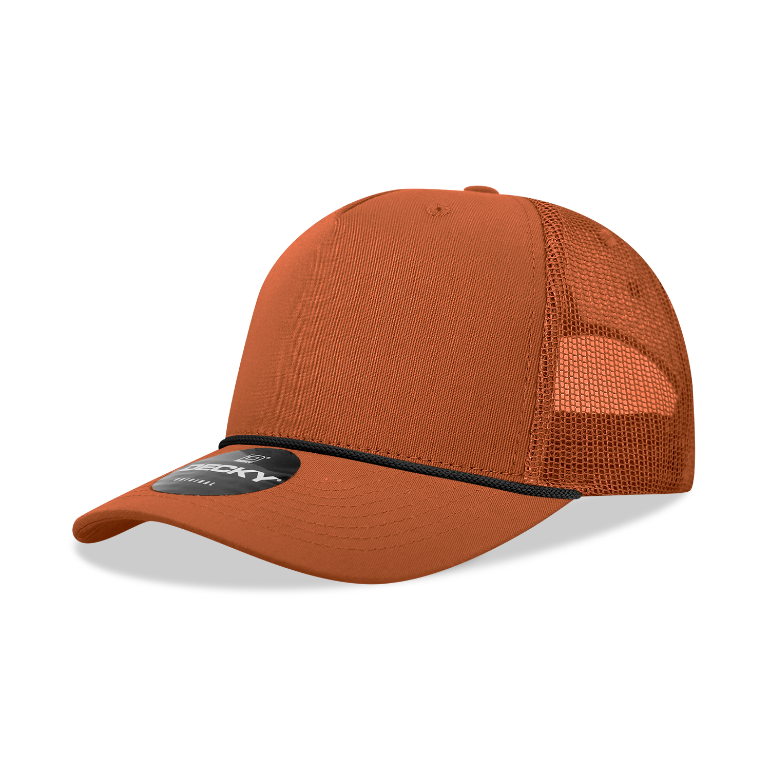 Decky 6040 5 Panel Mid Profile Structured Cotton/Poly Blend Trucker w/Rope