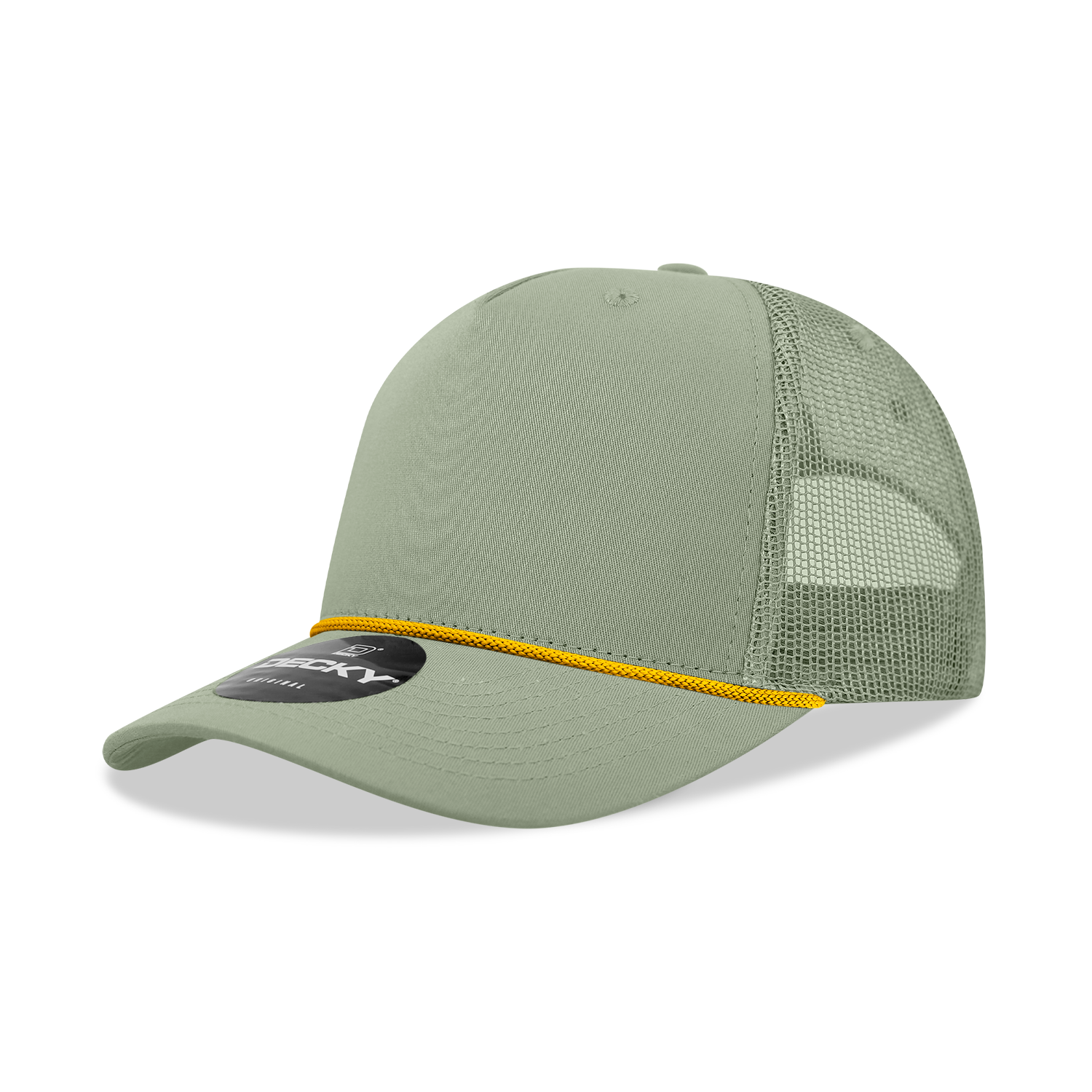 Decky 6040 5 Panel Mid Profile Structured Cotton/Poly Blend Trucker w/Rope