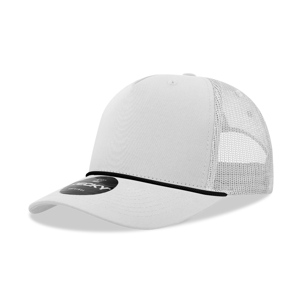 Decky 6040 5 Panel Mid Profile Structured Cotton/Poly Blend Trucker w/Rope