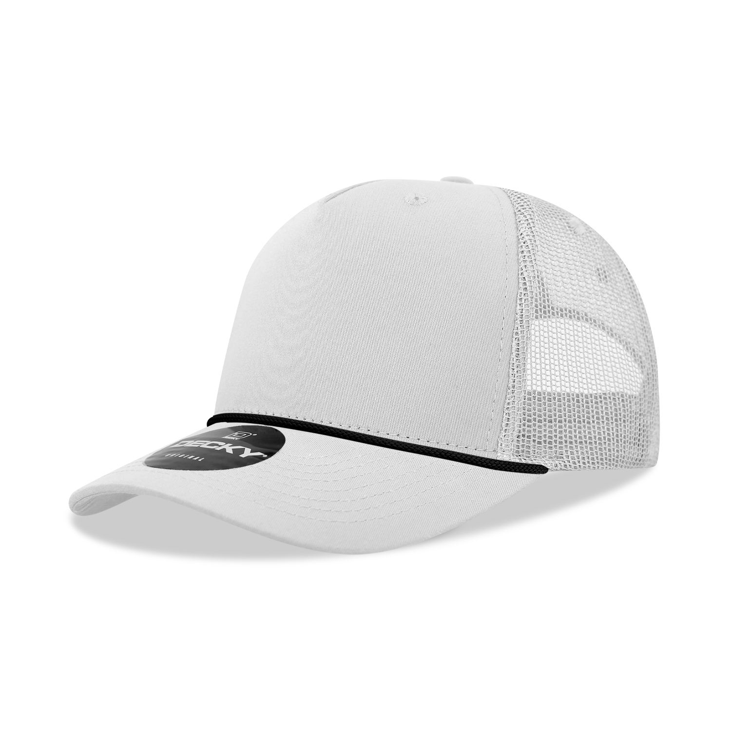 Decky 6040 5 Panel Mid Profile Structured Cotton/Poly Blend Trucker w/Rope